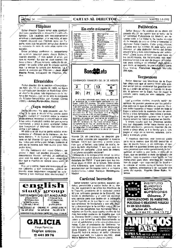 ABC MADRID 01-09-1992 página 14