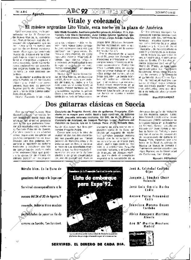 ABC SEVILLA 06-09-1992 página 78
