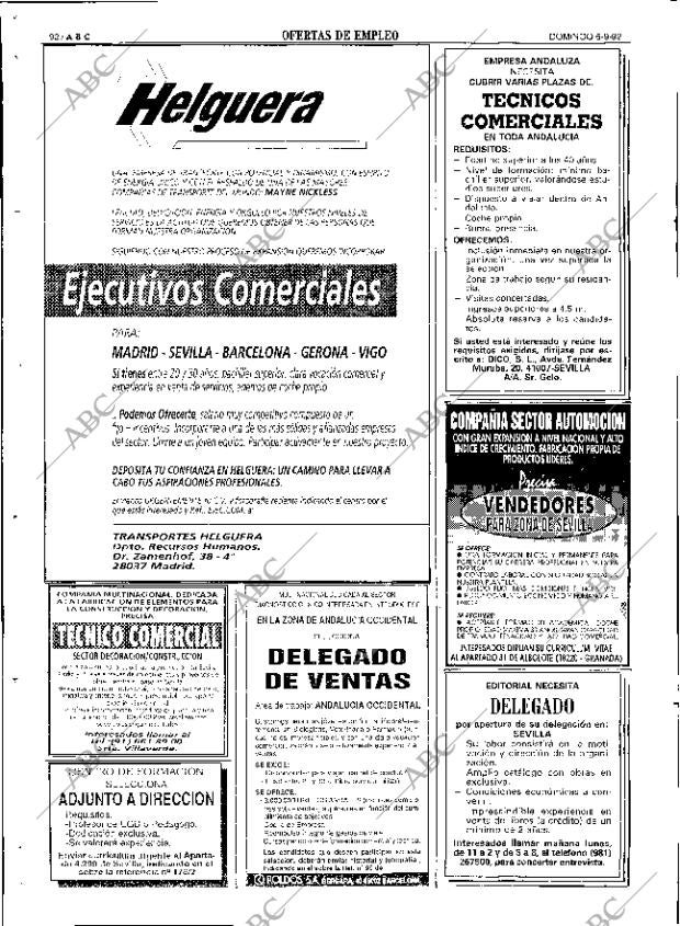 ABC SEVILLA 06-09-1992 página 92