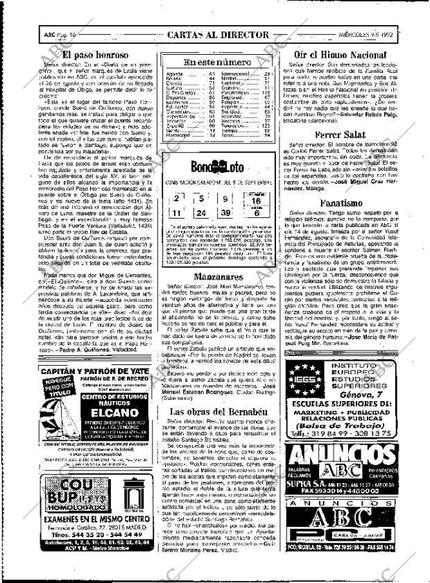 ABC MADRID 09-09-1992 página 16