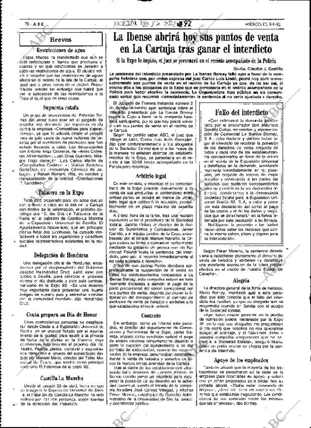 ABC MADRID 09-09-1992 página 70