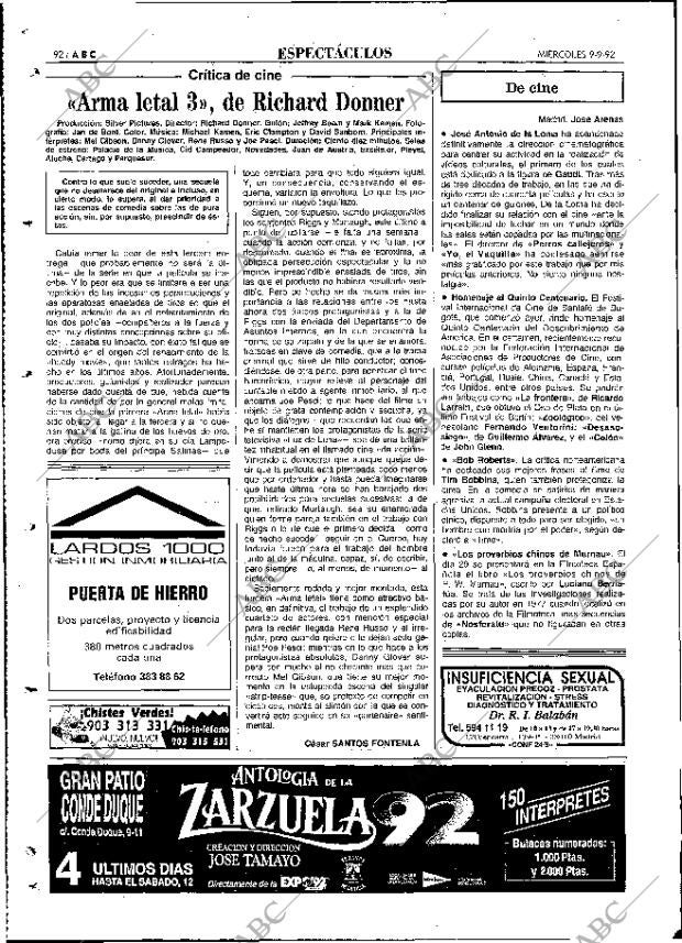 ABC MADRID 09-09-1992 página 92