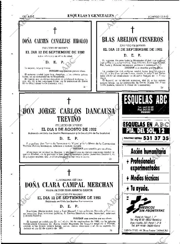 ABC MADRID 13-09-1992 página 126