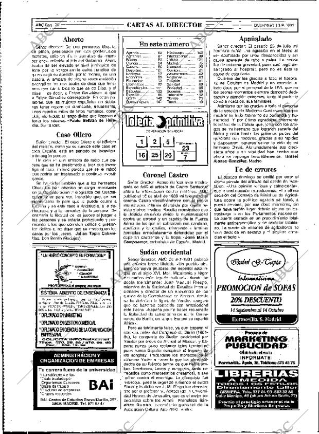 ABC MADRID 13-09-1992 página 20