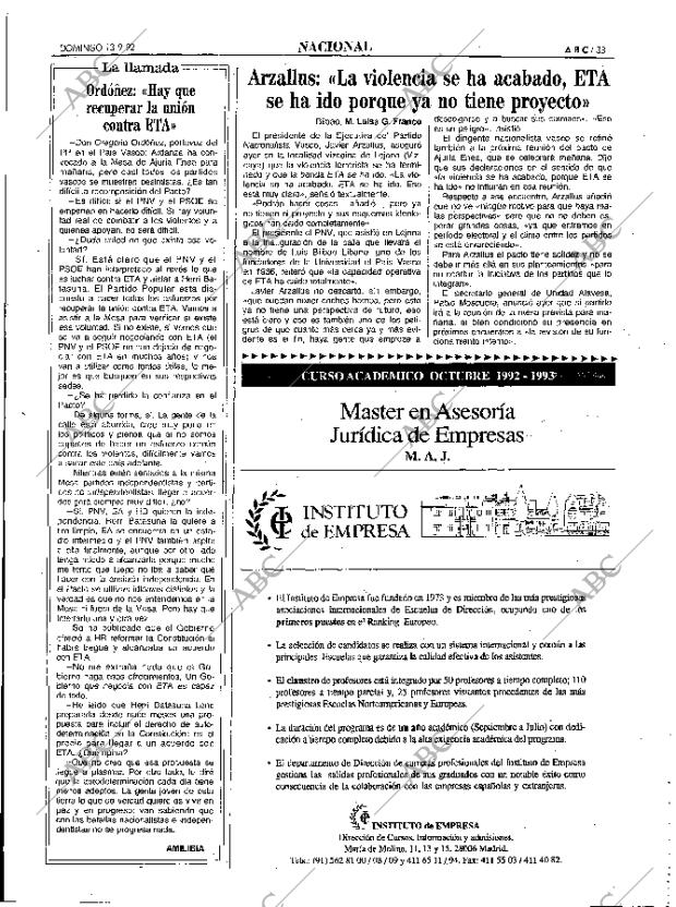 ABC MADRID 13-09-1992 página 33