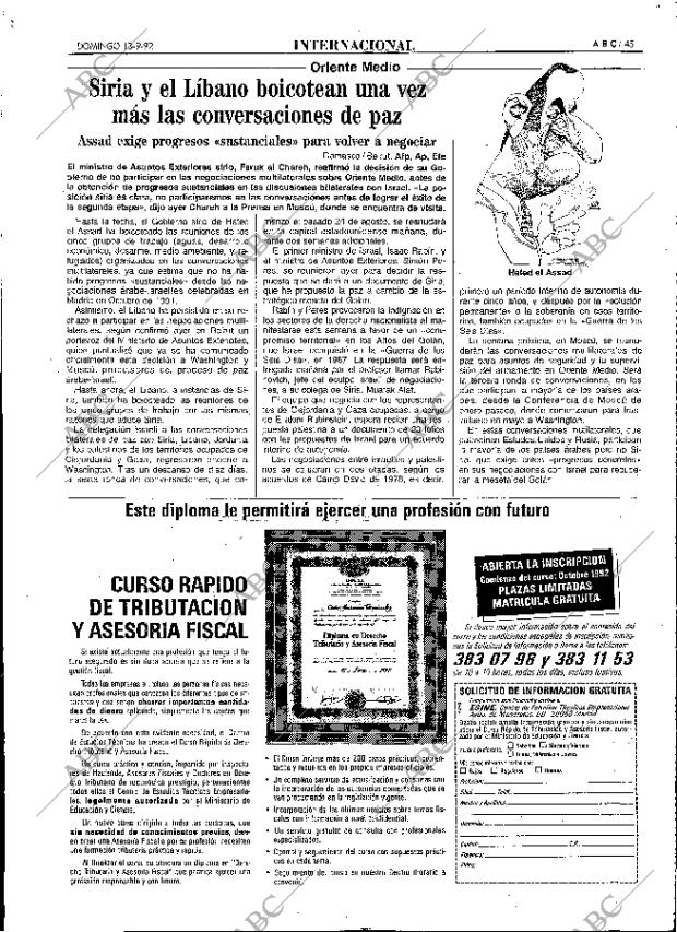 ABC MADRID 13-09-1992 página 45