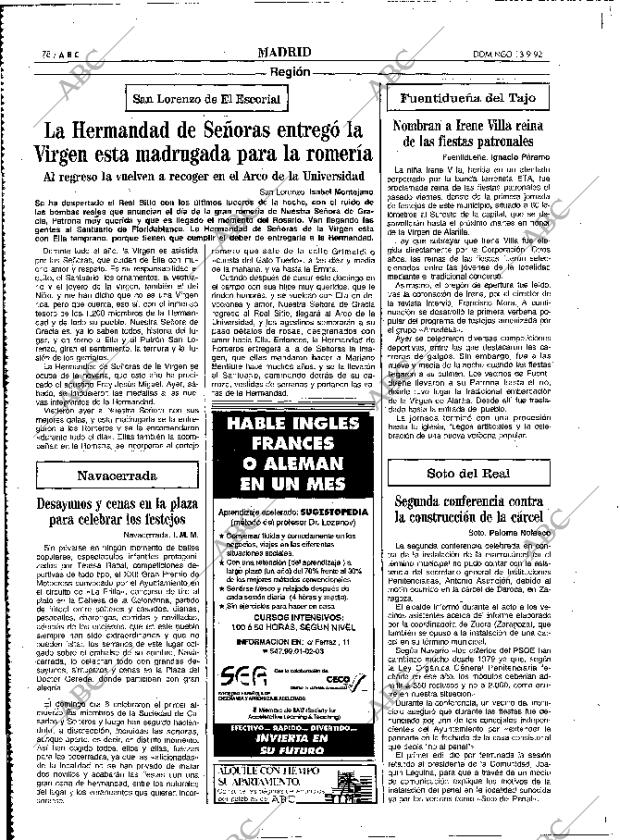 ABC MADRID 13-09-1992 página 78