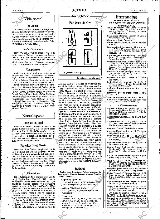 ABC MADRID 13-09-1992 página 82