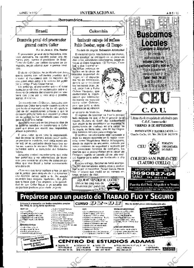 ABC MADRID 14-09-1992 página 35