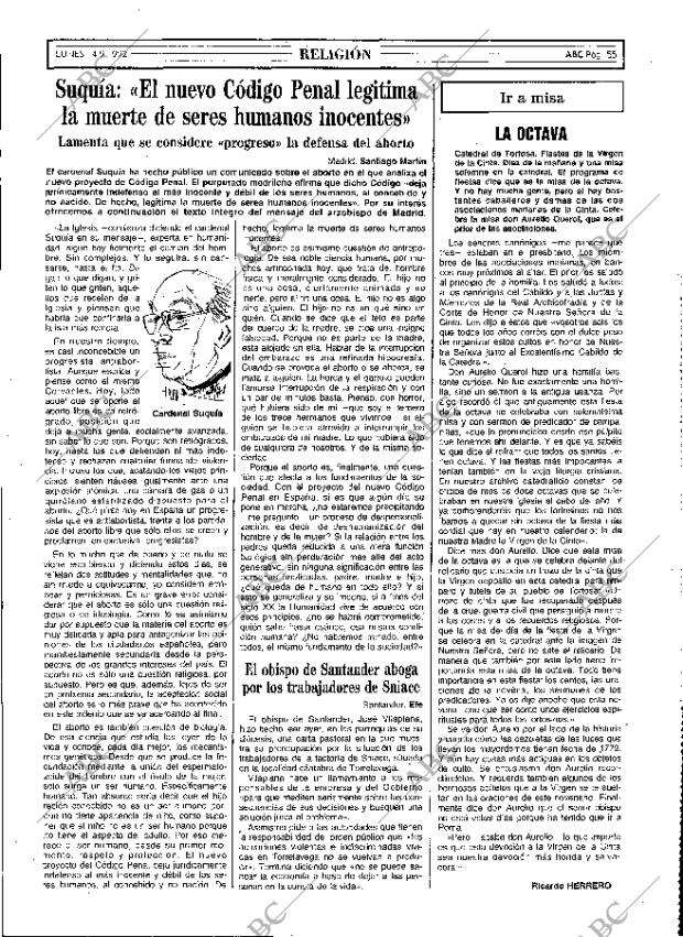 ABC MADRID 14-09-1992 página 55