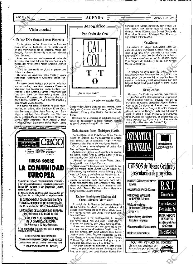 ABC MADRID 14-09-1992 página 70