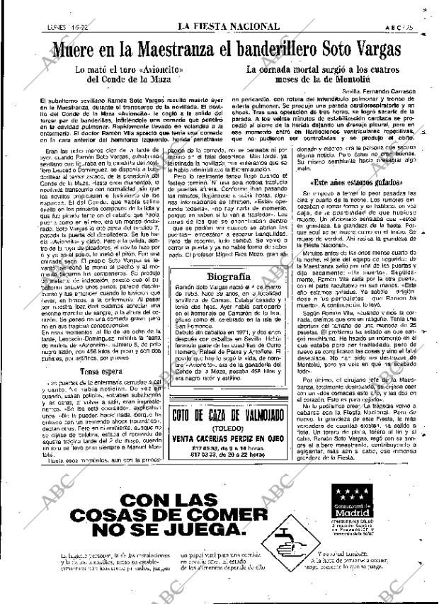 ABC MADRID 14-09-1992 página 75