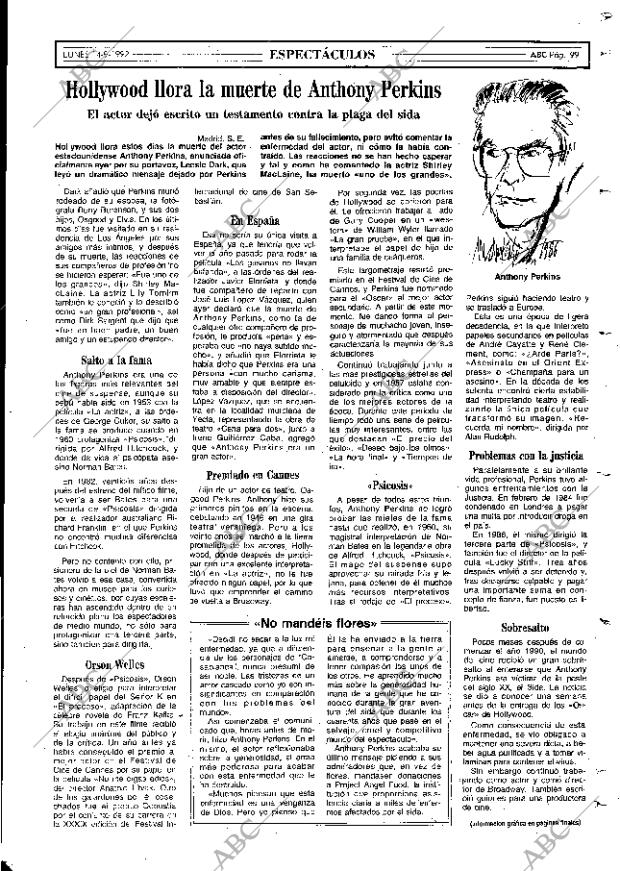 ABC MADRID 14-09-1992 página 99