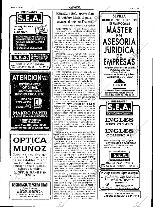 ABC SEVILLA 14-09-1992 página 21