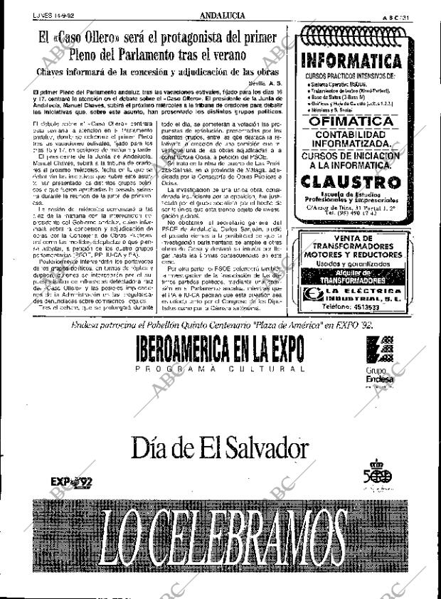 ABC SEVILLA 14-09-1992 página 31