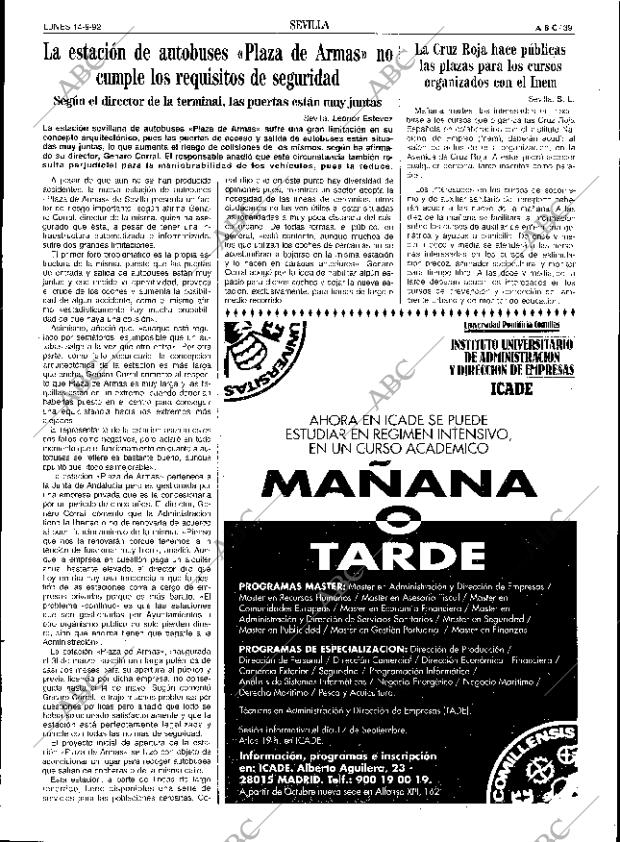 ABC SEVILLA 14-09-1992 página 39