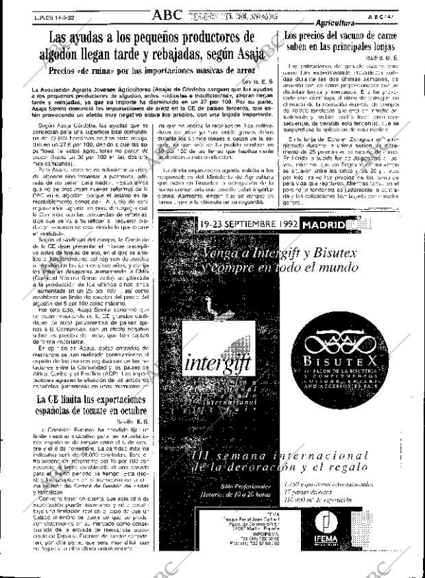 ABC SEVILLA 14-09-1992 página 47