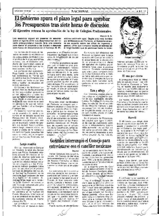 ABC SEVILLA 19-09-1992 página 17