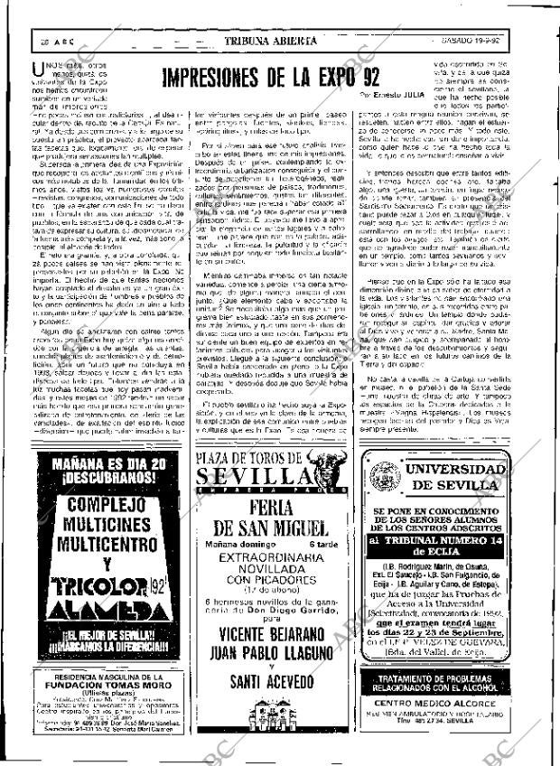 ABC SEVILLA 19-09-1992 página 28