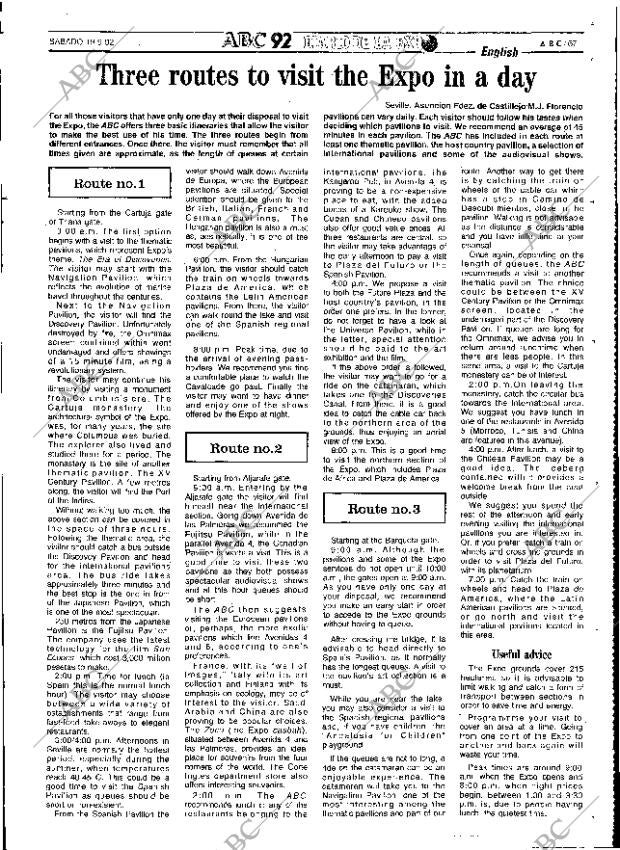 ABC SEVILLA 19-09-1992 página 67
