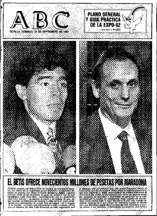 ABC SEVILLA 20-09-1992 página 1
