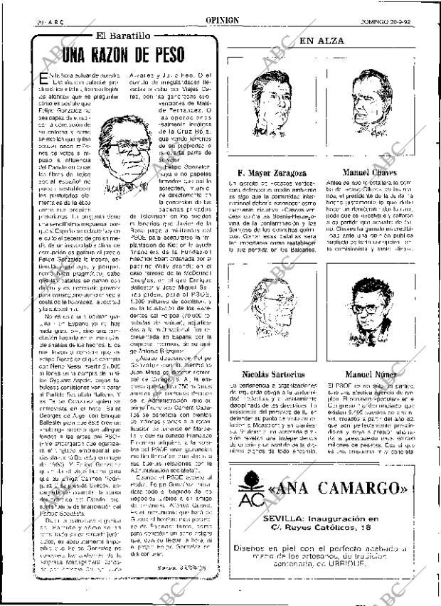 ABC SEVILLA 20-09-1992 página 20