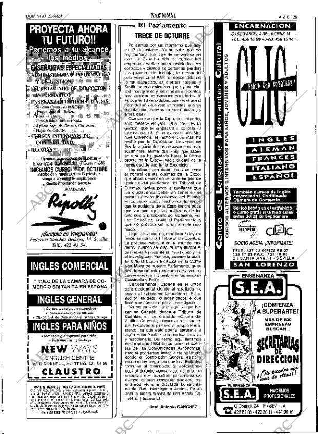 ABC SEVILLA 20-09-1992 página 29
