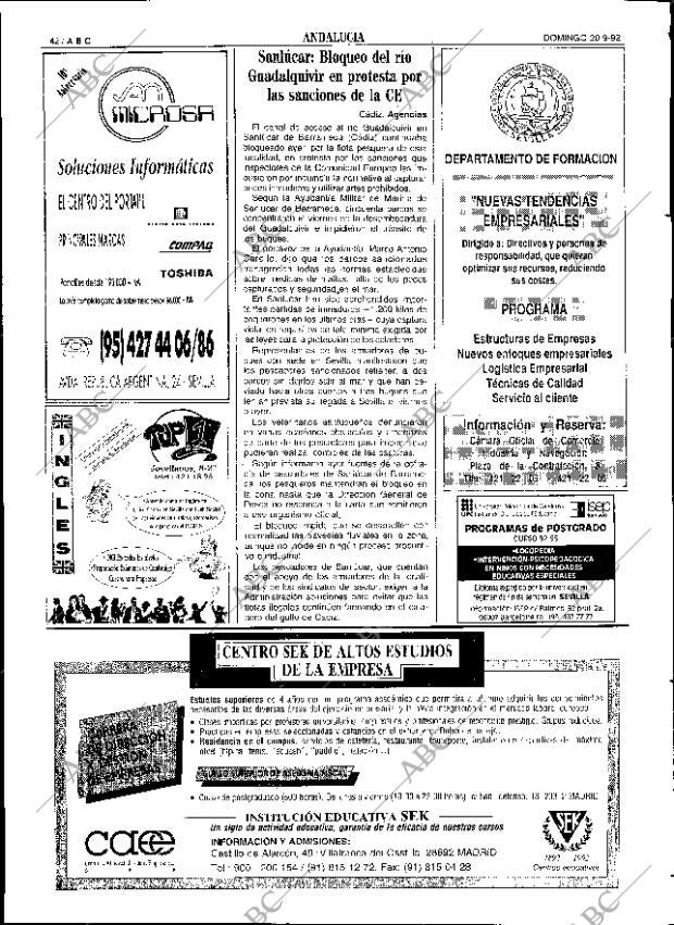 ABC SEVILLA 20-09-1992 página 42