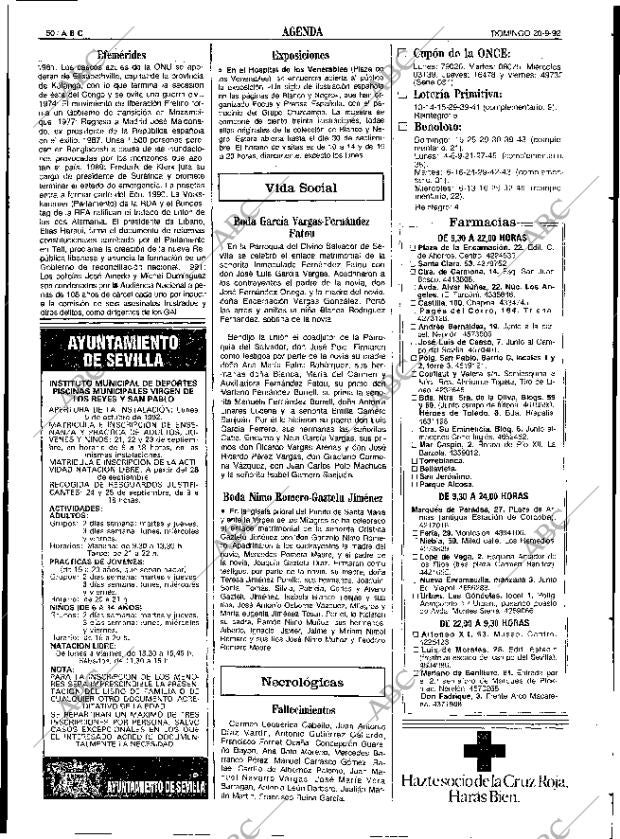 ABC SEVILLA 20-09-1992 página 50