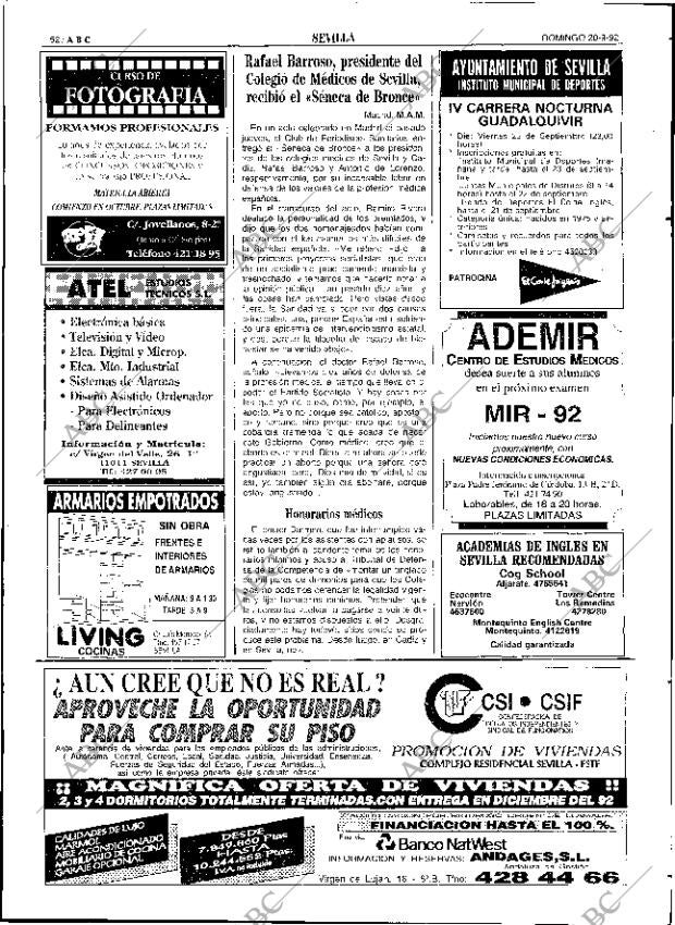 ABC SEVILLA 20-09-1992 página 52