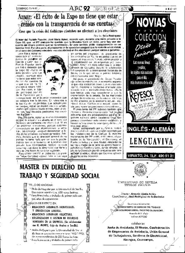 ABC SEVILLA 20-09-1992 página 63