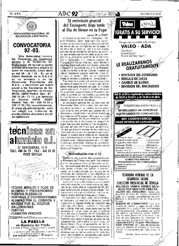 ABC SEVILLA 20-09-1992 página 66