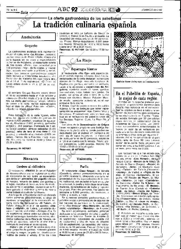 ABC SEVILLA 20-09-1992 página 70