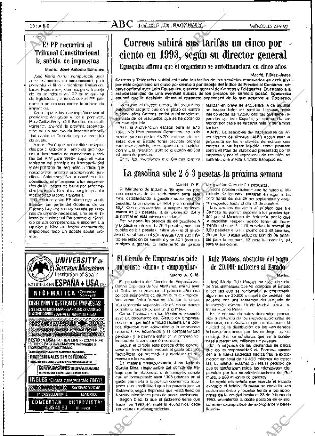 ABC MADRID 23-09-1992 página 38