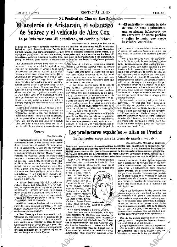 ABC MADRID 23-09-1992 página 83