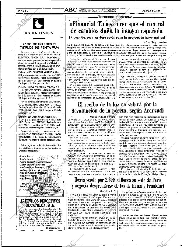 ABC MADRID 25-09-1992 página 38
