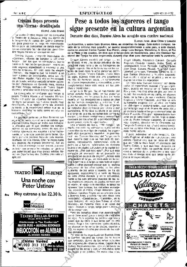 ABC MADRID 25-09-1992 página 94