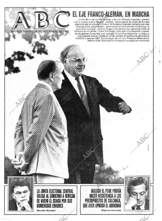 ABC MADRID 26-09-1992 página 1