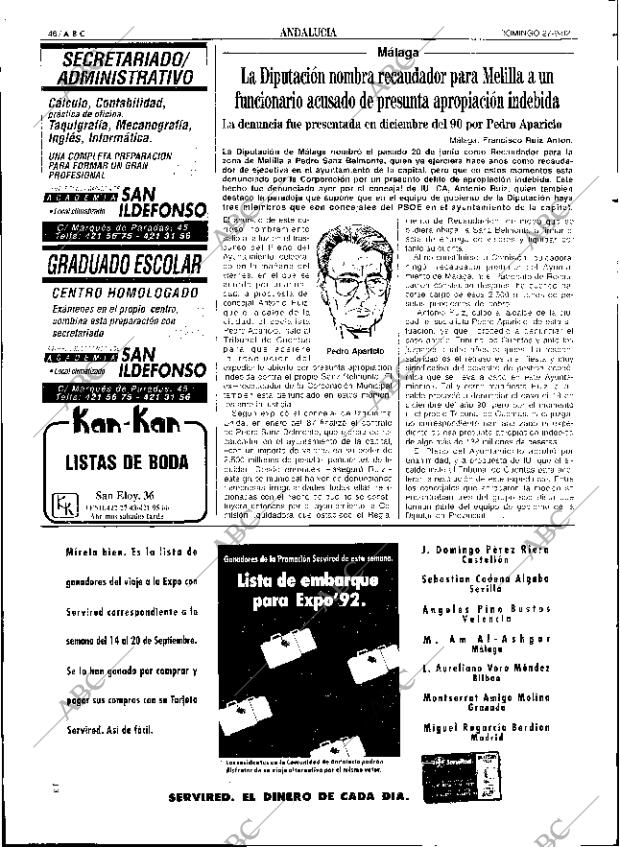 ABC SEVILLA 27-09-1992 página 46