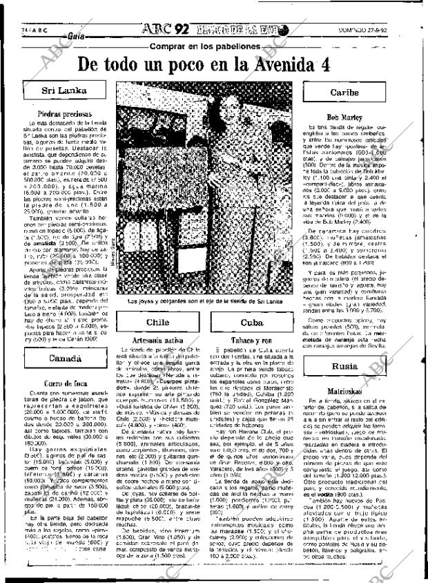 ABC SEVILLA 27-09-1992 página 74