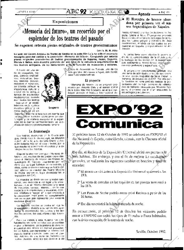 ABC SEVILLA 01-10-1992 página 61