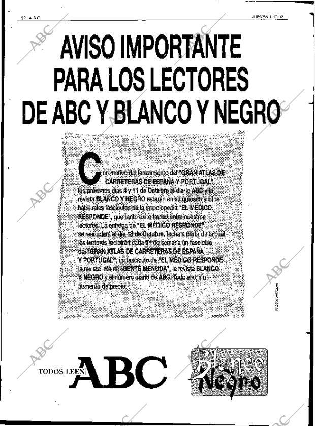 ABC SEVILLA 01-10-1992 página 92