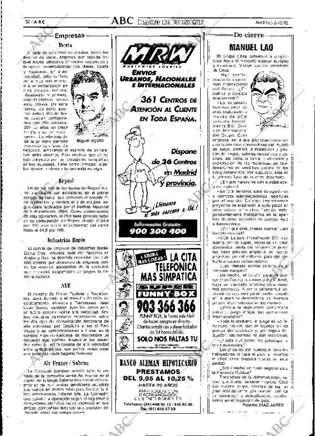 ABC MADRID 06-10-1992 página 52