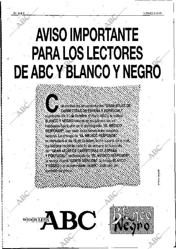ABC MADRID 09-10-1992 página 96