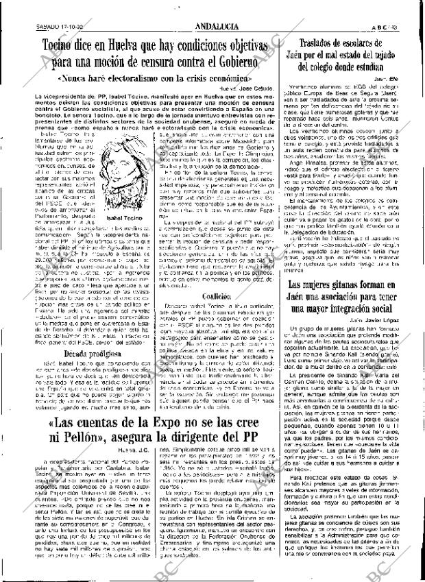 ABC SEVILLA 17-10-1992 página 43