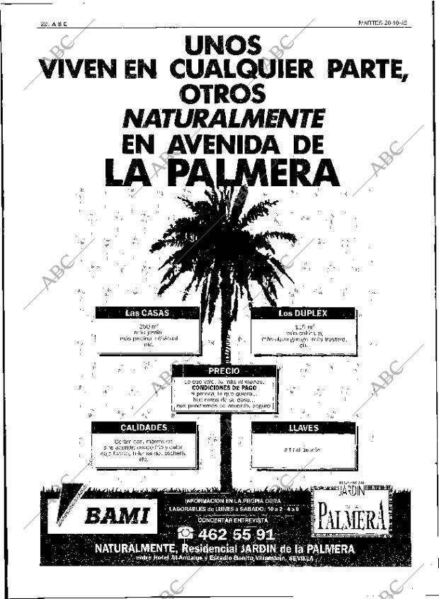 ABC SEVILLA 20-10-1992 página 22