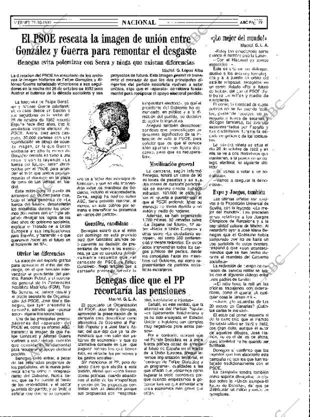 ABC MADRID 23-10-1992 página 19
