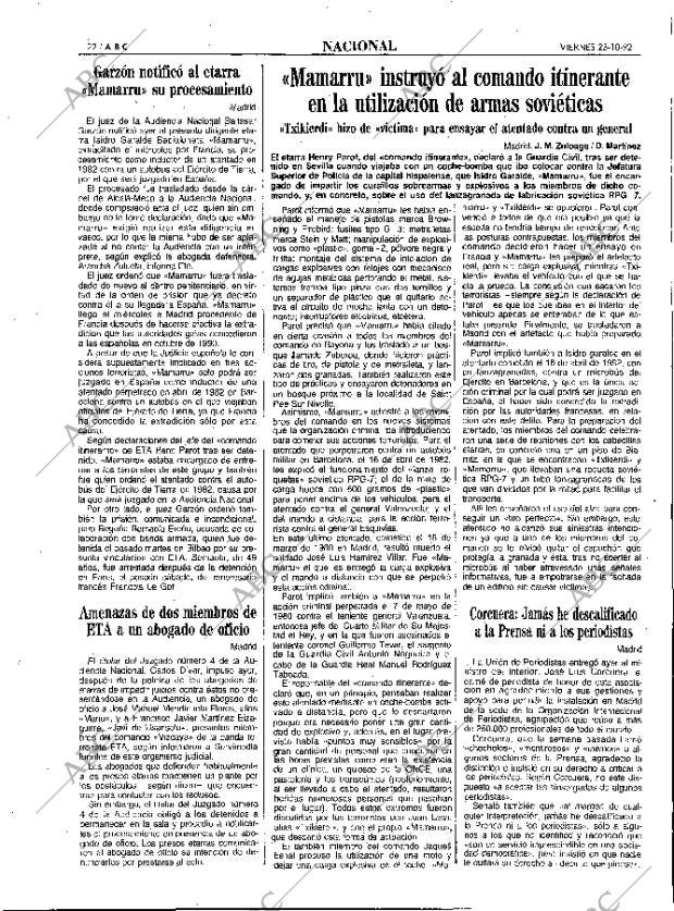 ABC MADRID 23-10-1992 página 22