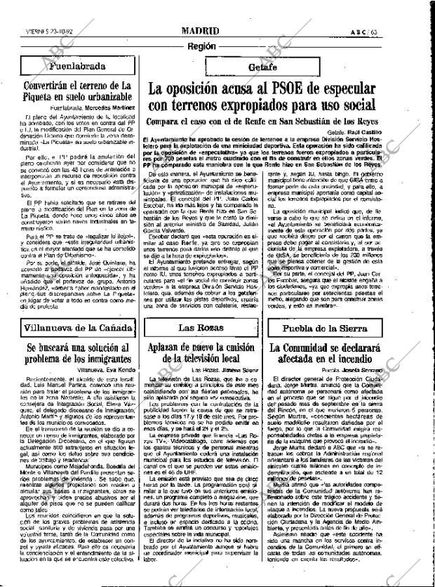 ABC MADRID 23-10-1992 página 63