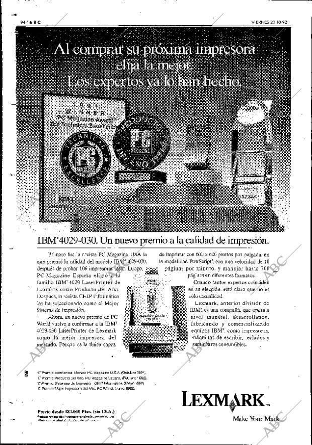ABC MADRID 23-10-1992 página 94